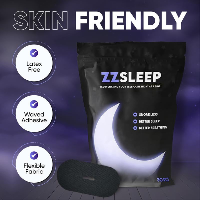 Zzsleep Tape - Mouth Tape (30 Strips) for Snore Prevention, Improved Respiratory Efficiency & Restful, Comfortable Sleep