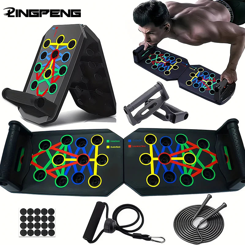 Portable Multifunctional Push-Up Board - Fitness and Muscle Training Device Home Workout Set Foldable Push up Bar Resistance