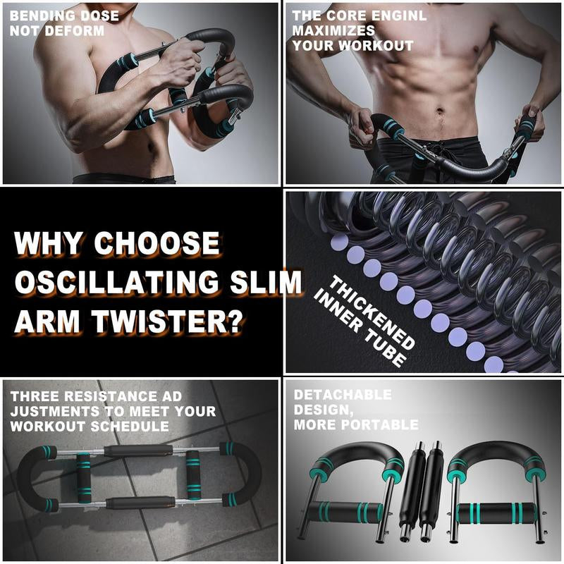 BIGWET Adjustable 60-130 LBS Twister Arm Trainer - Chest, Shoulder, Arm & Core Workout - Detachable, Portable Home Gym Equipment, Chest and Shoulder Trainer.Arc Trainer