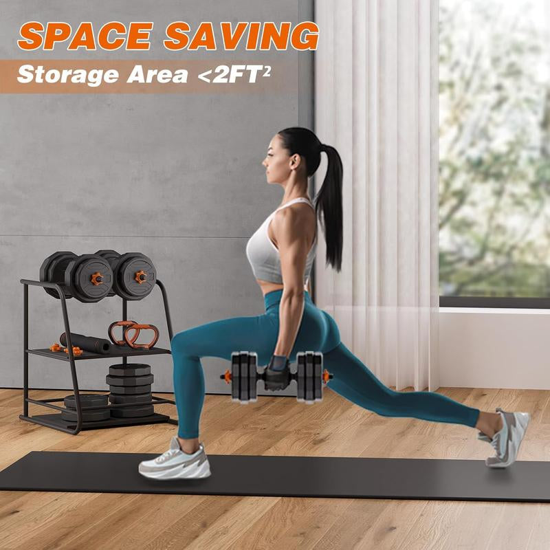 Adjustable Weight Dumbbell Set, 44/66/88LBS Weight Set Use as Dumbbell, Barbell, Kettlebell and Push-Up Pesas Para Ejercicios En Casa, Multi-Functional Fitness Exercise Equipment for Home Gym