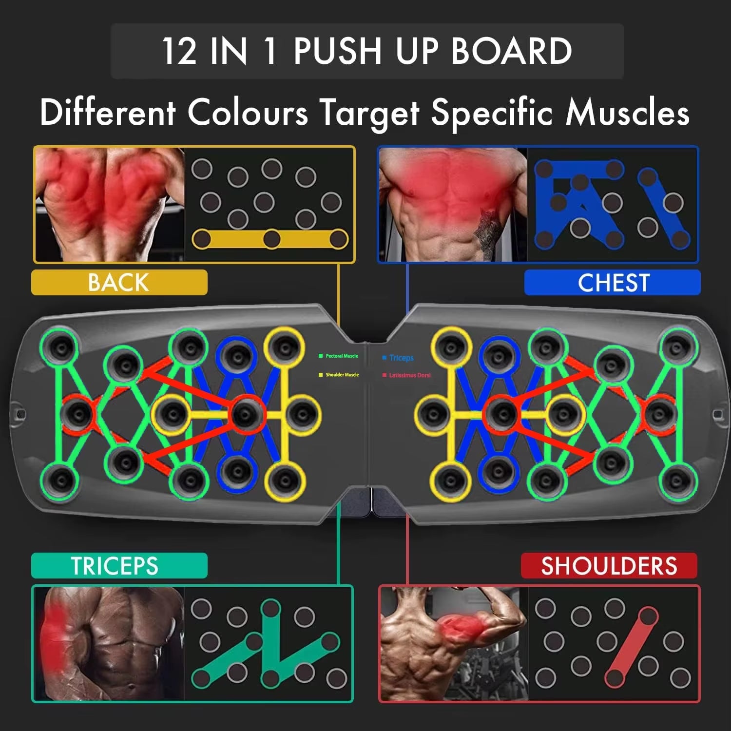 Portable Multifunctional Push-Up Board - Fitness and Muscle Training Device Home Workout Set Foldable Push up Bar Resistance